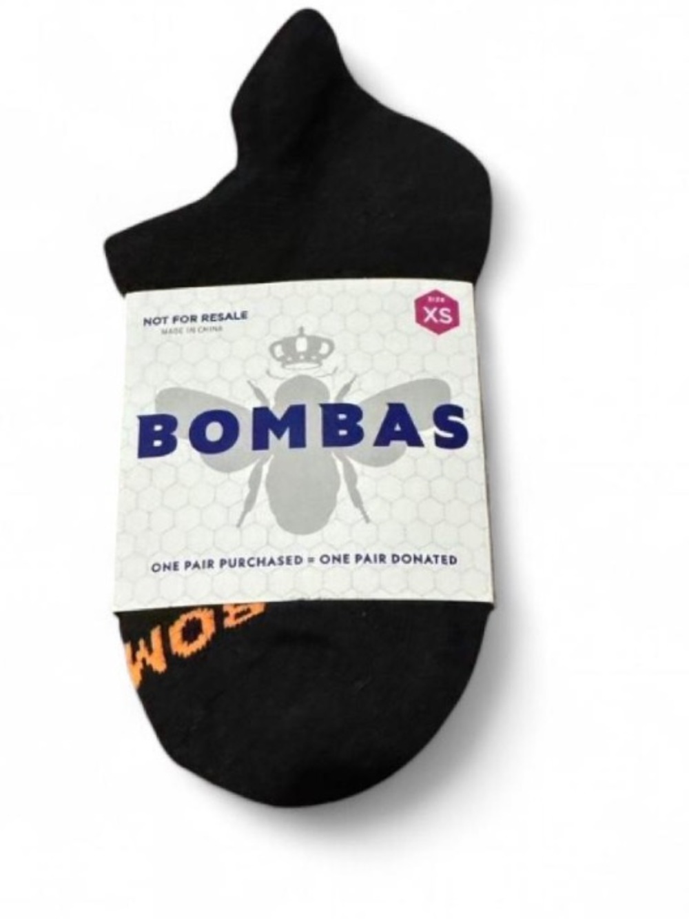 🆕 “Be Better” 1 pair of Bombas Black Ankle Socks with Blue/Orange Bumblebee! 💥
